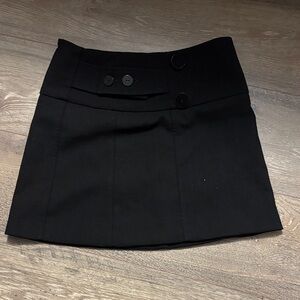 Zara Black Mini Skirt with Button Detail